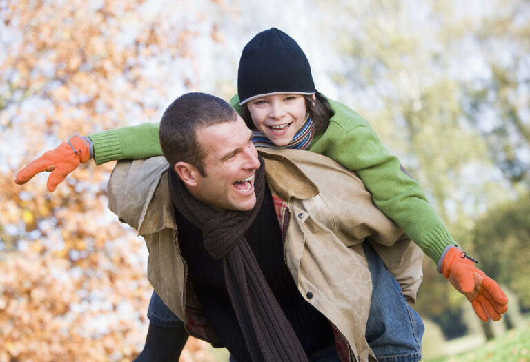 Father in the park with child