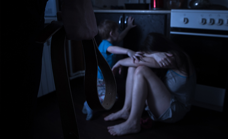 Father abusing his family