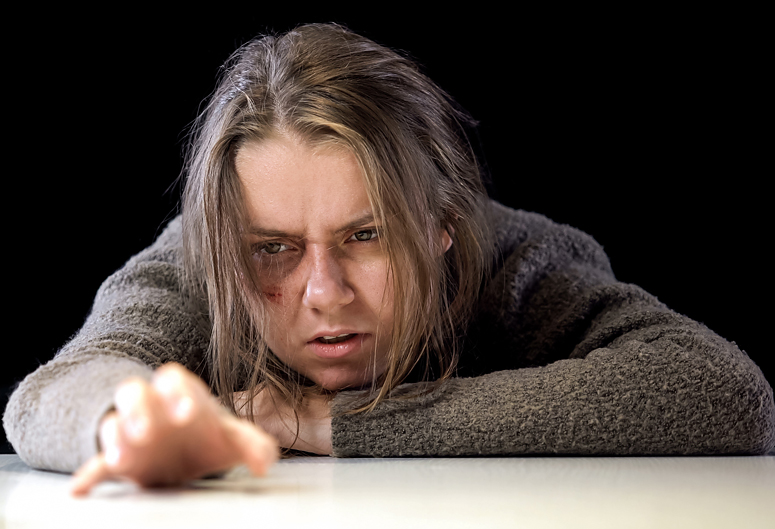 Addict reaching out in desperation