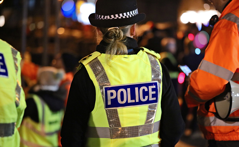 British police on the streets detecting crime