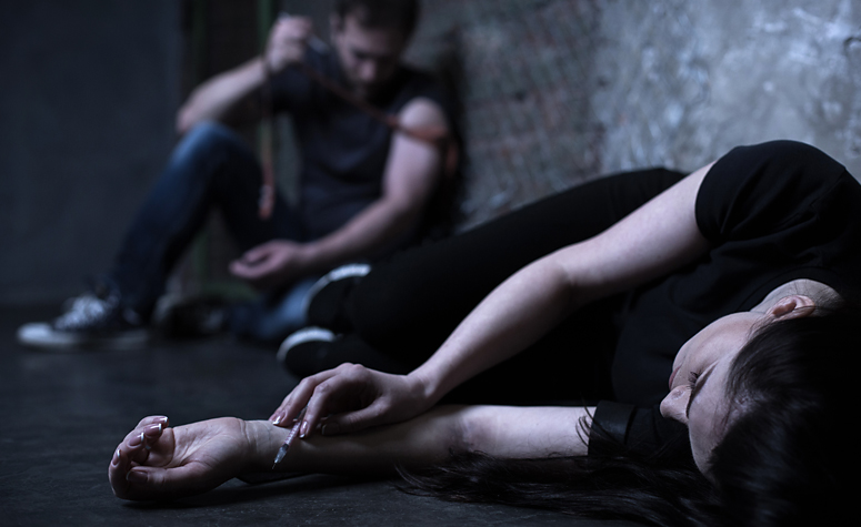 Couple of drug addicts struggling with their addiction and living life