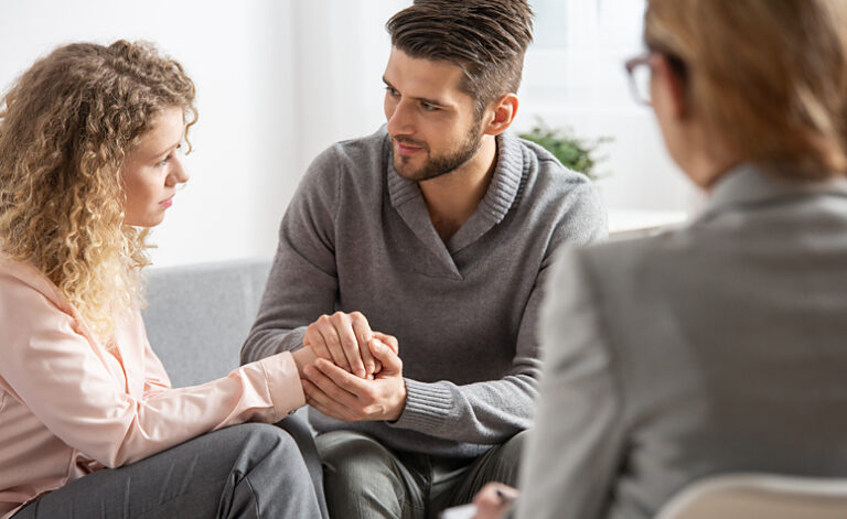 Family receiving support and therapy to help loved one with bulimia