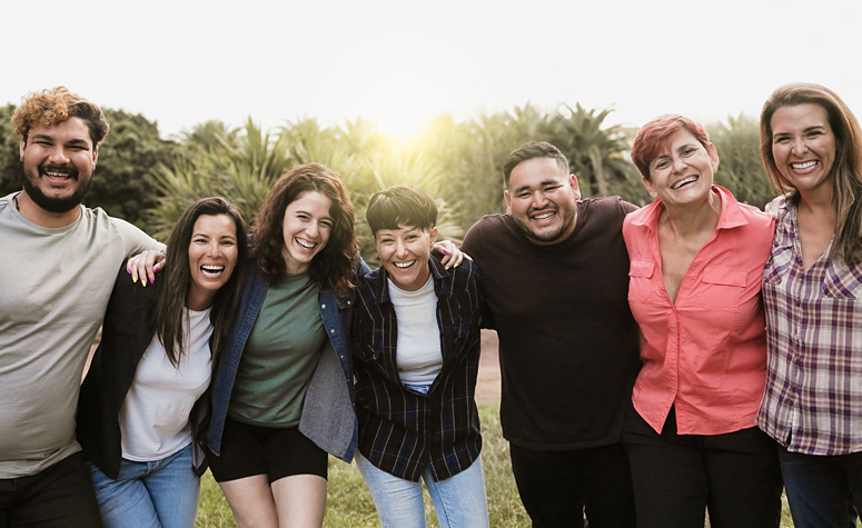 Group of recovered drug addicts meeting up during aftercare at rehab center