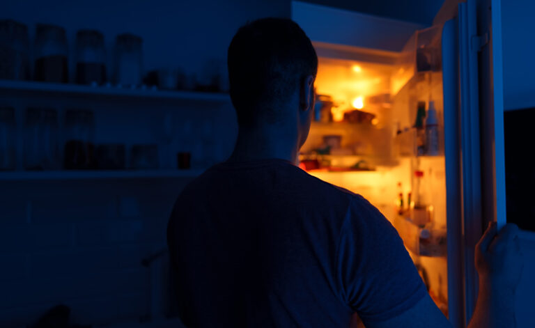 Man sneaks to the fridge in the middle of the night to feed his overeating addiction