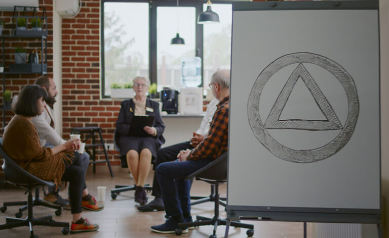 Meeting of NA for recovering addicts