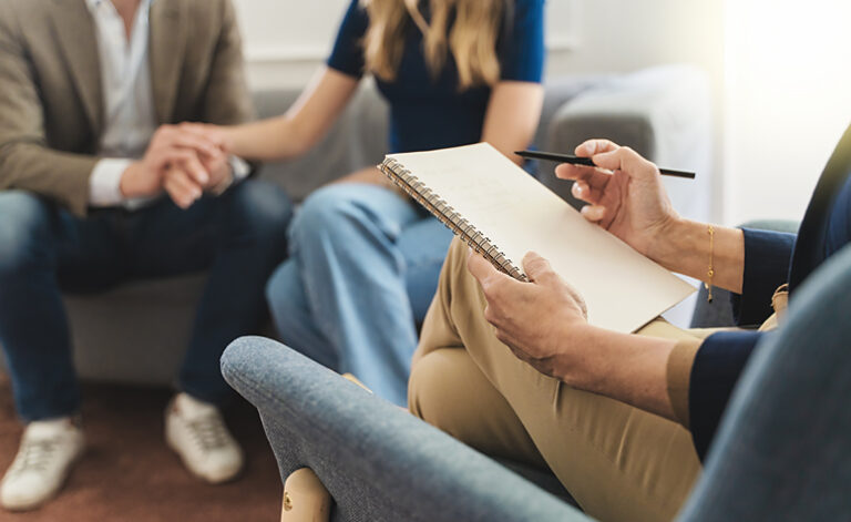 Couple in therapy sessions discussion their sex life problems