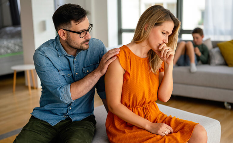 Couple making up following an argument