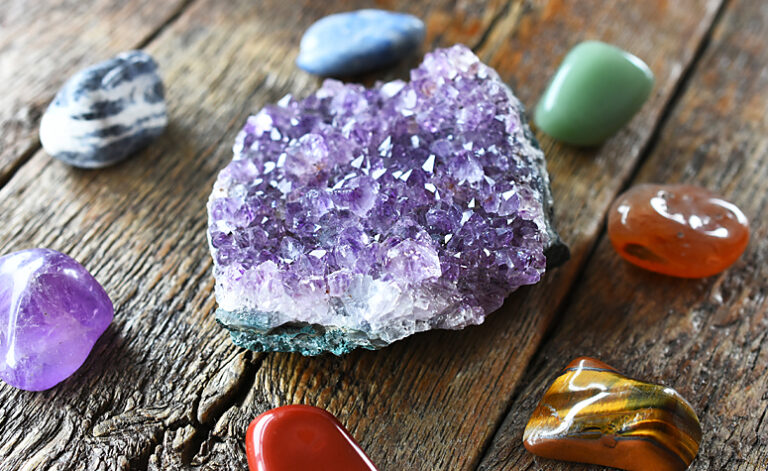 Selection of Reiki crystals used in the treatment process