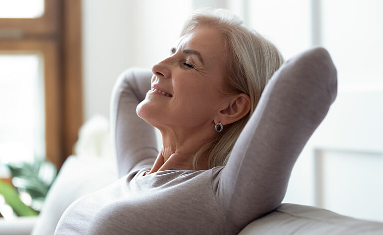 Woman relaxed with life following CBT therapy for panic attack disorder