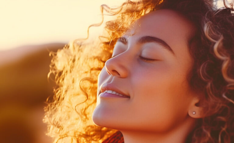 Women experiencing total peace of mind and serenity due to working a mindfulness program