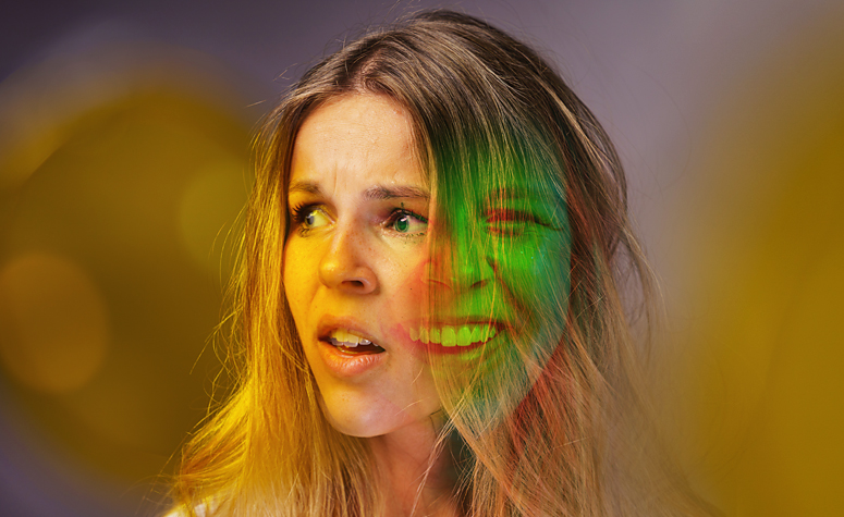 Woman struggling with her symptoms of bipolar