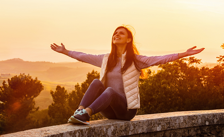 Woman enjoy life and the freedom mental health treatment has given her
