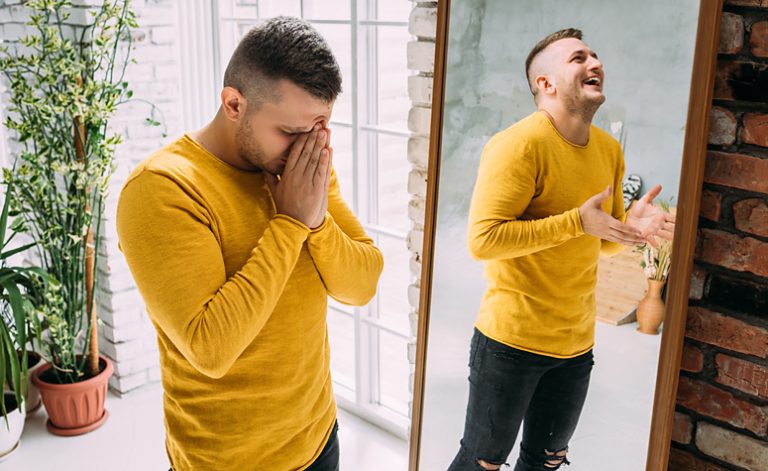 Man struggling with a personality disorder