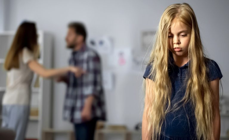 Young girl growing up a dysfunctional family creating a personality disorder