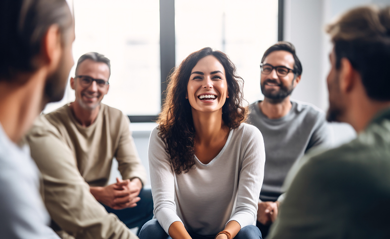 Group therapy meeting during 28-detox rehabilitation treatment