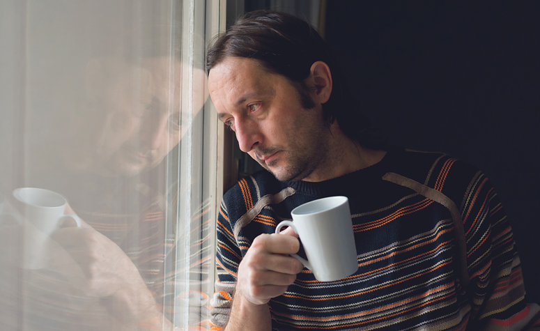 Man experiencing the physical and mental withdrawal effects of crack cocaine