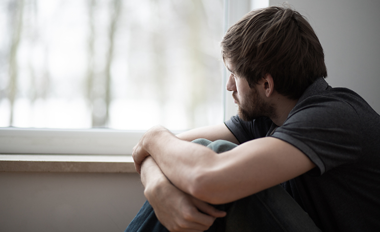 Man starting his 7 day detox feeling anxious and depressed