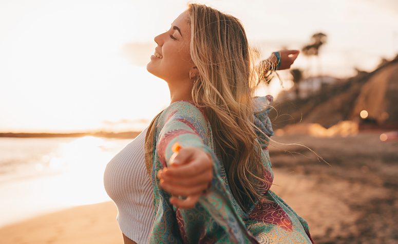 Woman feeling the joy of new found freedom thanks to a heroin detox