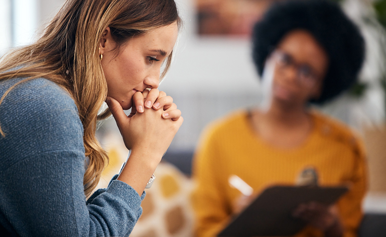 Women going through the admissions process for outpatient alcohol addiction treatment