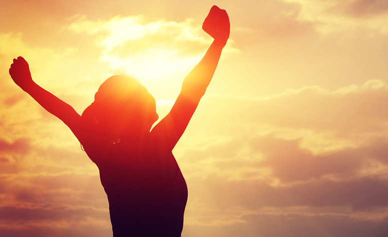 Woman celebrating her new life free from the addiction to PCP drugs thanks to treatment